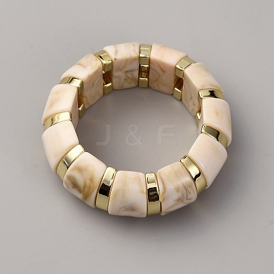 Resin Beads Stretch Bangles for Women BJEW-WH0016-78-1