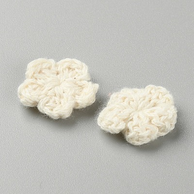 Peach Blossom Handmade Crochet Cotton Ornament Accessories AJEW-WH0326-53A-1