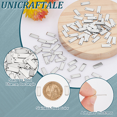 100Pcs Stainless Steel Stamping Blank Tag Pendants FIND-UN0003-95B-1