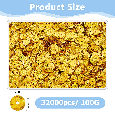 100G PVC Paillette Beads DIY-DC0003-71B-1