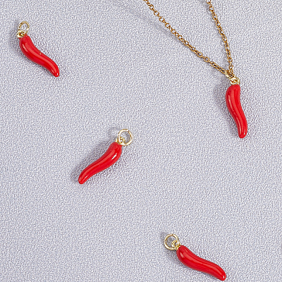 10Pcs Brass Enamel Pendants KK-BBC0019-48A-1