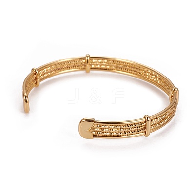 Long-Lasting Plated Brass Cuff Bangles BJEW-E370-12G-1