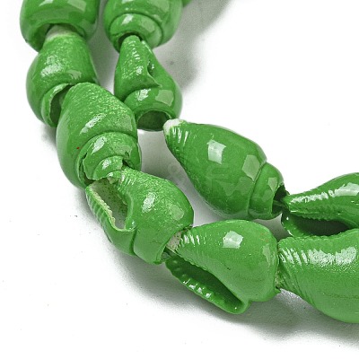Spray Painted Natural Spiral Shell Beads Strands BSHE-G039-08A-1