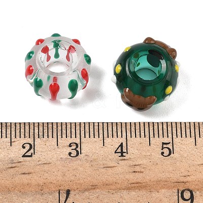 Christmas Glass European Beads LAMP-F132-02-1