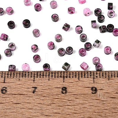 Opaque Picasso Cylinder Glass Beads SEED-Q039-06A-09-1