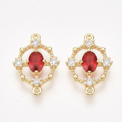 Brass Cubic Zirconia Links KK-T038-550-M-NF-1