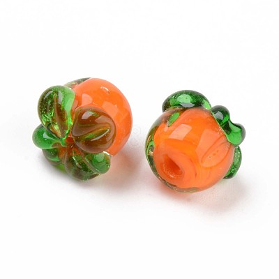 Autumn Theme Handmade Bumpy Lampwork Beads LAMP-S194-014-1