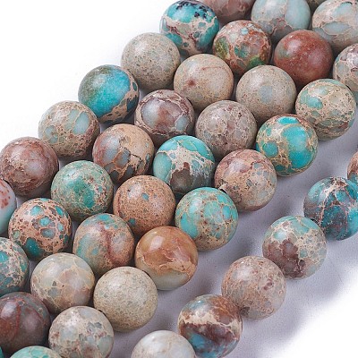 Natural Imperial Jasper Beads Strands G-I122-8mm-12-1