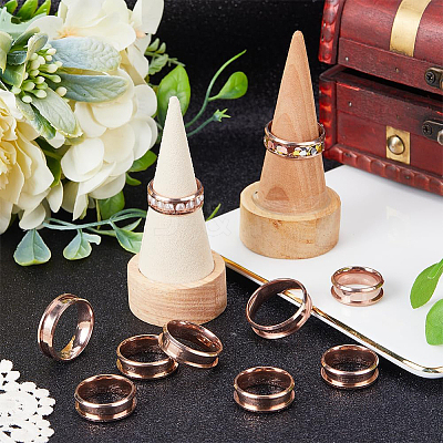12Pcs 6 Size 304 Stainless Steel Grooved Finger Ring Settings RJEW-SC0001-04-1