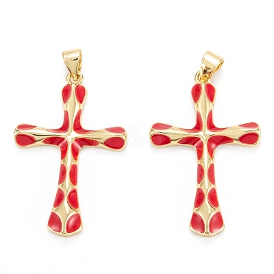 Brass Enamel Pendants KK-M220-06G-D-1