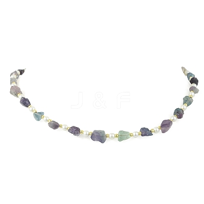 Raw Rough Natural Fluorite Necklaces NJEW-JN06637-1