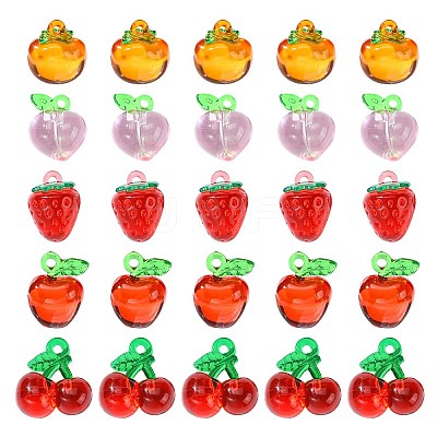 30Pcs 5 Styles Acrylic Pendants MACR-CJ0002-11-1
