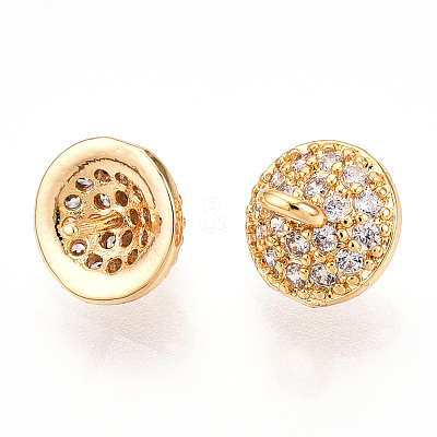 Brass Micro Pave Clear Cubic Zirconia Peg Bails KK-N254-173G-1