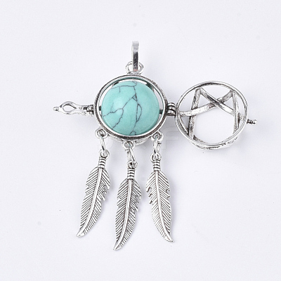 Alloy Cage Big Pendants G-S246-14-1