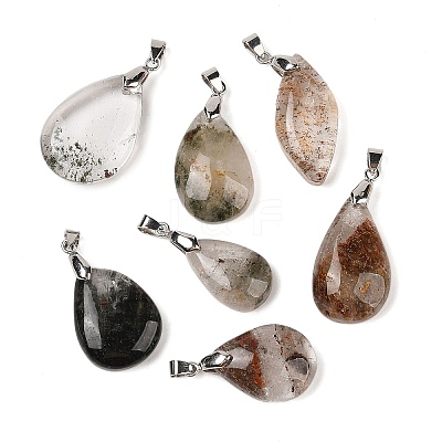 Natural Lodolite Quartz Pendants G-K377-02P-1