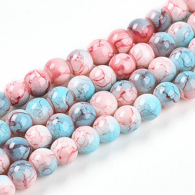 Baking Paint Glass Beads Strands DGLA-N003-4mm-C03-1