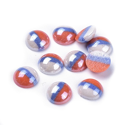 Opaque Glass Cabochons GGLA-S038-12F-10mm-1