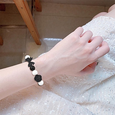 40Pcs 5 Styles Food Grade Eco-Friendly Silicone Focal Beads SIL-YW0002-47-1