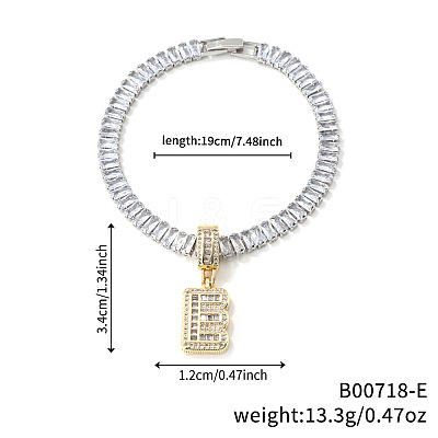 Fashionable Brass Micro Pave Clear Cubic Zirconia Charm Bracelets AF9298-5-1