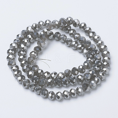 Electroplate Glass Beads Strands EGLA-A034-J8mm-Y01-1