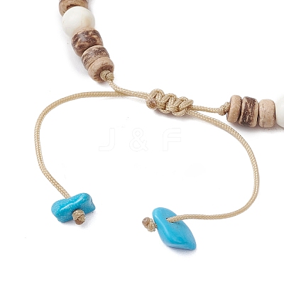 Ocean Theme Starfish Turtle Synthetic Turquoise & Coconut Braided Bead Bracelet Sets BJEW-JB11460-02-1