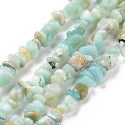 Natural Flower Amazonite Chips Beads Strands G-M205-12B-1