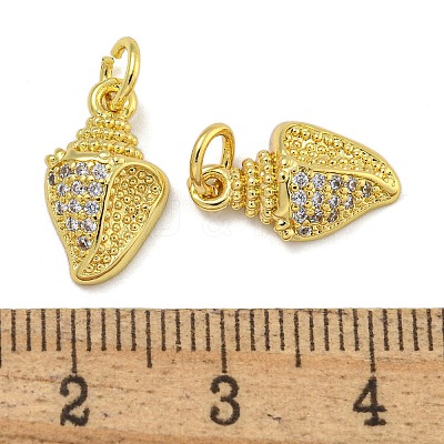 Rack Plating Brass Micro Pave Cubic Zirconia Pendants KK-I718-27G-02-1