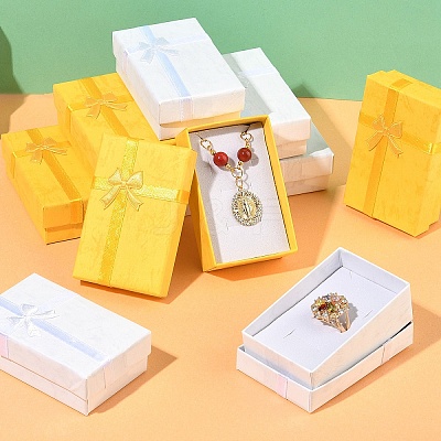 6Pcs Cardboard Jewelry Set Boxes CON-YW0001-70B-1