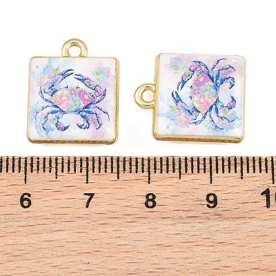 Ocean Theme Printed Alloy Pendants AL-CBA49CA-08A-1