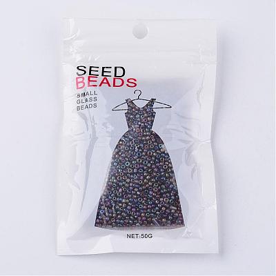 Round Transparent Colors Rainbow Glass Seed Beads X-SEED-A007-2mm-176-1
