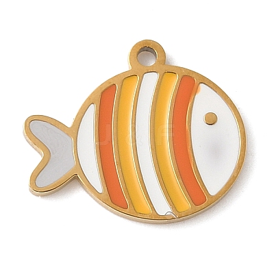 304 Stainless Steel Enamel Charms STAS-K312-05D-G-1