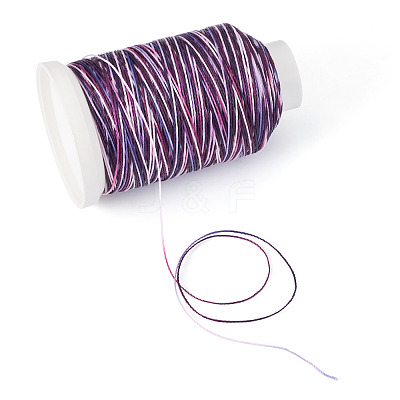 1 Roll Gradient Color Segment Dyed Round Waxed Polyester Cord YC-TADJ0001-03C-1