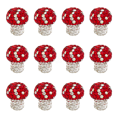 12Pcs Handmade Polymer Clay Rhinestone Beads CLAY-OC0001-06-1