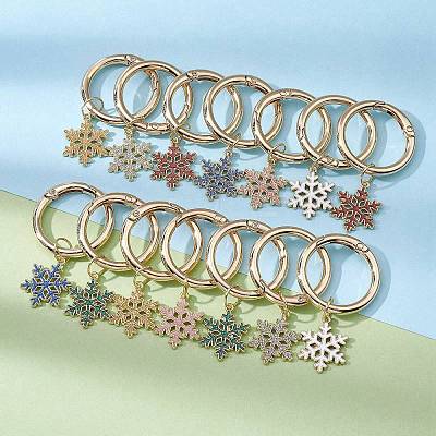 Christmas Alloy Enamel Shoe Charms HJEW-JM01093-1