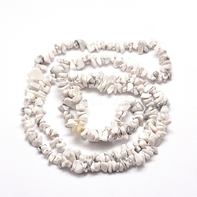 Synthetic White Howlite Chip Bead Strands X-G-M205-53-1