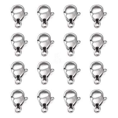 Tarnish Resistant Polished 316 Surgical Stainless Steel Lobster Claw Clasps X-STAS-R072-11A-1