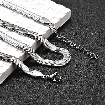 Non-Tarnish 304 Stainless Steel Herringbone Chains Necklaces X-NJEW-G340-03P-1