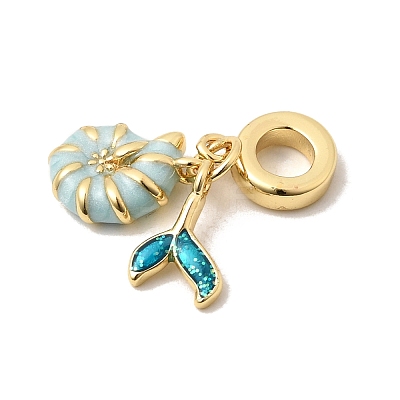 Ocean Brass Enamel European Dangle Charms X-KK-A296-34G-1