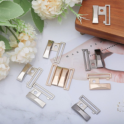6 Pairs 3 Colors Alloy Interlocking Clasps FIND-CA0009-21-1