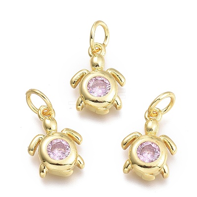 Brass Micro Pave Cubic Zirconia Pendants LS-KK-P187-12H-G-1