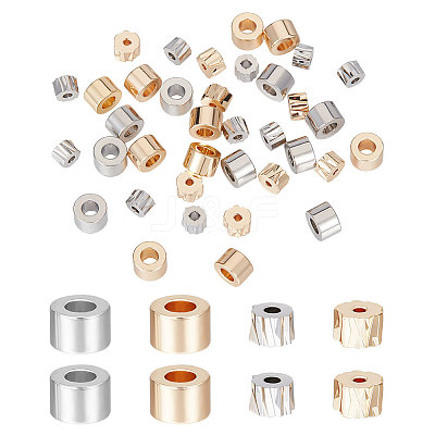 40Pcs 4 Style Brass Beads KK-CN0002-46-1