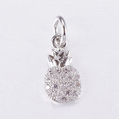 Brass Micro Pave Cubic Zirconia Charms ZIRC-E135-32P-1