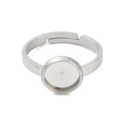 Non-Tarnish 304 Stainless Steel Adjustable Ring Components STAS-Z064-07P-02-1