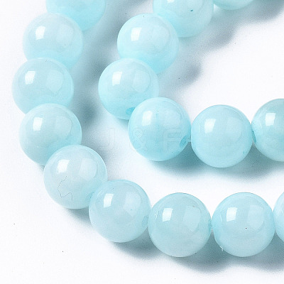 Natural Dyed Yellow Jade Gemstone Bead Strands X-G-R271-8mm-Y04-1