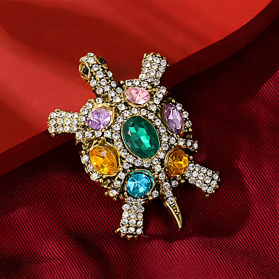 Alloy Rhinestone Lapel Pins for Clothes ALRI-D302-01A-AG-1