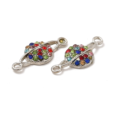 Alloy Connector Charms with Colorful Rhinestone FIND-H039-73P-1
