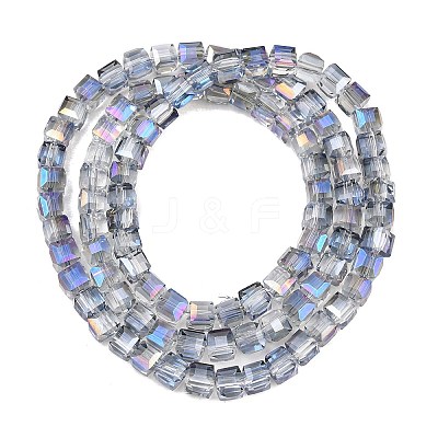 Electroplate Glass Beads Strands EGLA-D018-4x4mm-18-1