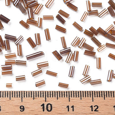 Transparent Colours Luster Glass Bugle Beads SEED-N005-001-A09-1