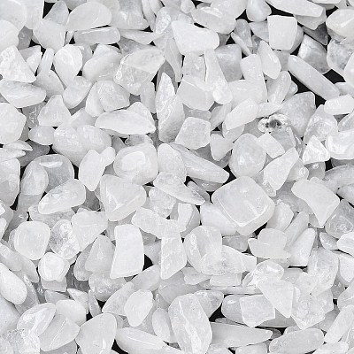 Natural White Jade Chip Beads G-O103-16-1
