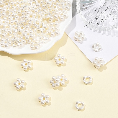 200Pcs 2 Styles ABS Imitation Pearl Beads OACR-YW0004-44-1